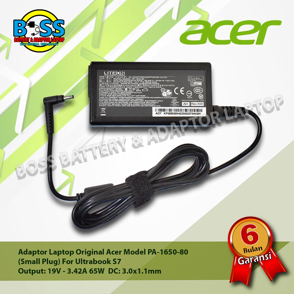 Jual Original Adaptor Laptop Acer Liteon 19v 342a Dc 3011mm