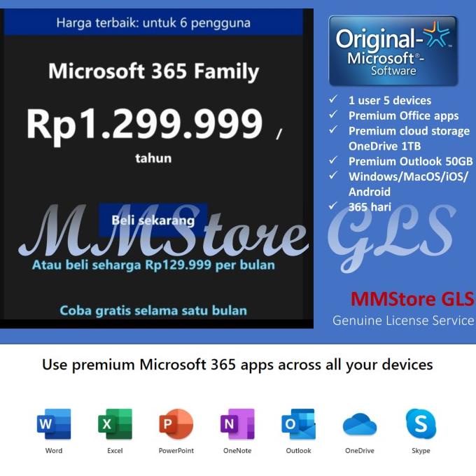 Jual Microsoft Office 365 Family 1 Tahun Original Resmi | Shopee Indonesia
