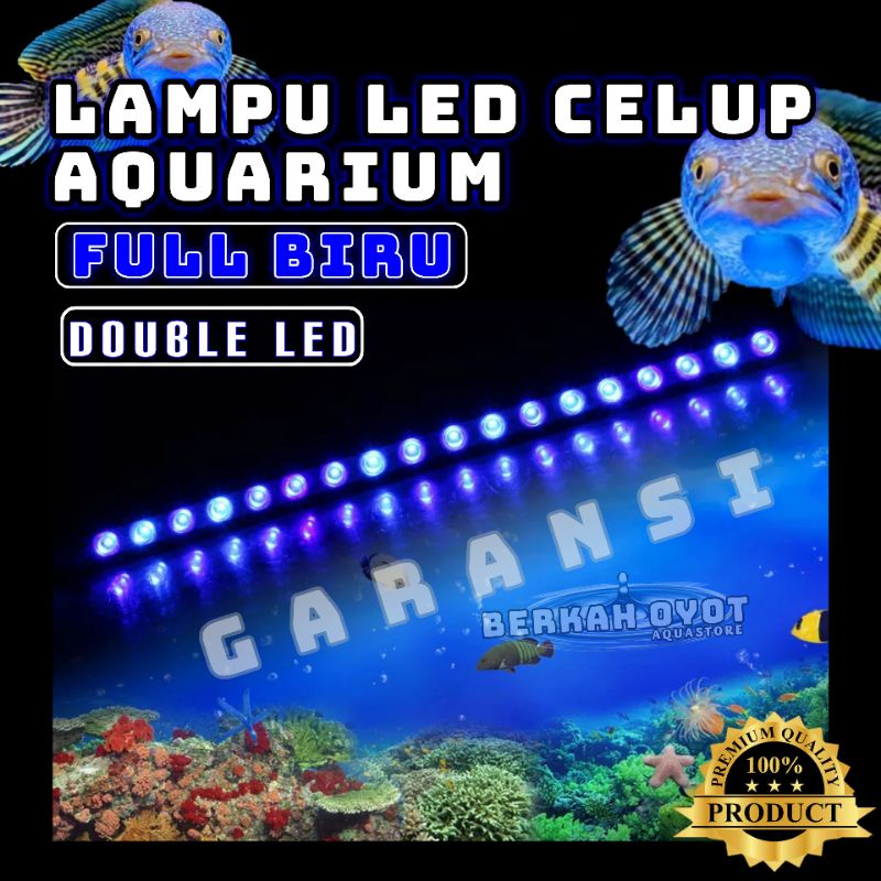 Jual Lampu Led Celup Aquarium Warna Full Biru Cm Double