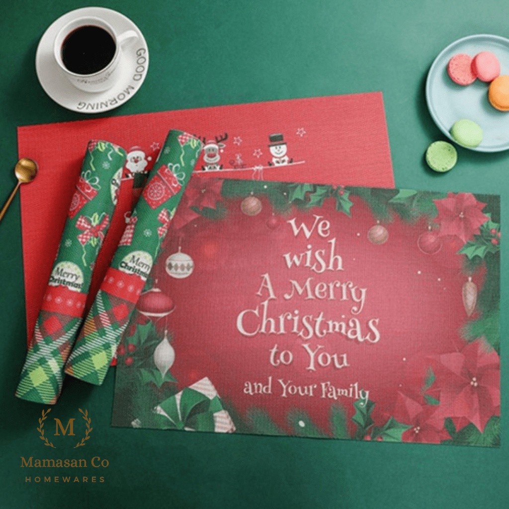 Jual Christmas PVC Placemat Alas Tatakan Piring Makan by Mamasan Co