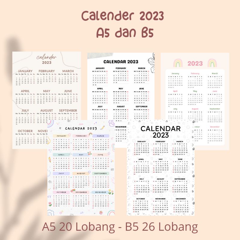 Jual Kalender 2023 / Calendar 2023 / Bullet Journal / Kertas Binder