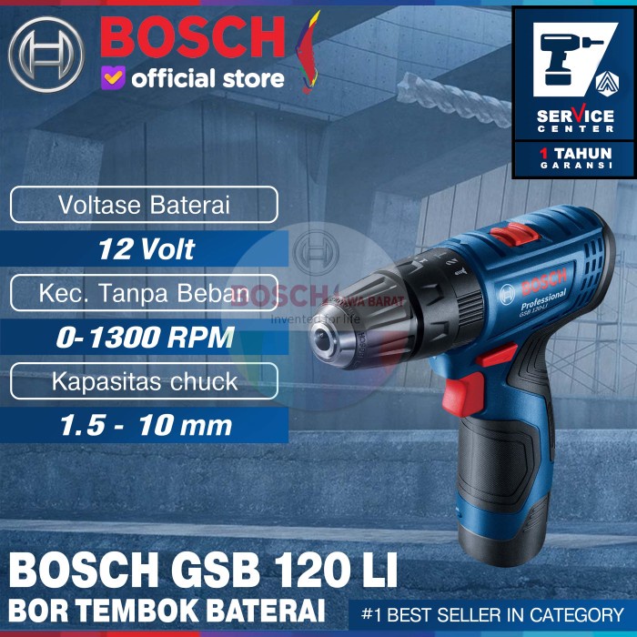 Jual Bosch Bor Tembok Impact Drill Cordless Gsb 120 Li Gen3 Terlaris