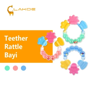 LAKOEOFFICIALMALL Teether Bayi Kerincingan  Gigitan Bayi Rattle Bayi