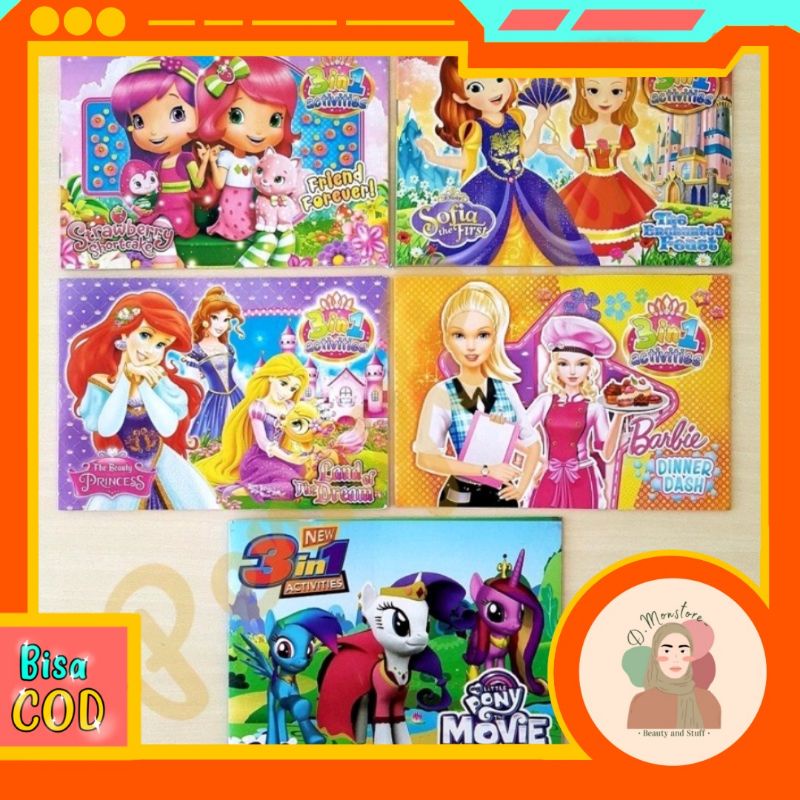 Jual Mainan Buku 3 in 1 Mewarnai Menggambar Story Game || Buku Mewarnai ...