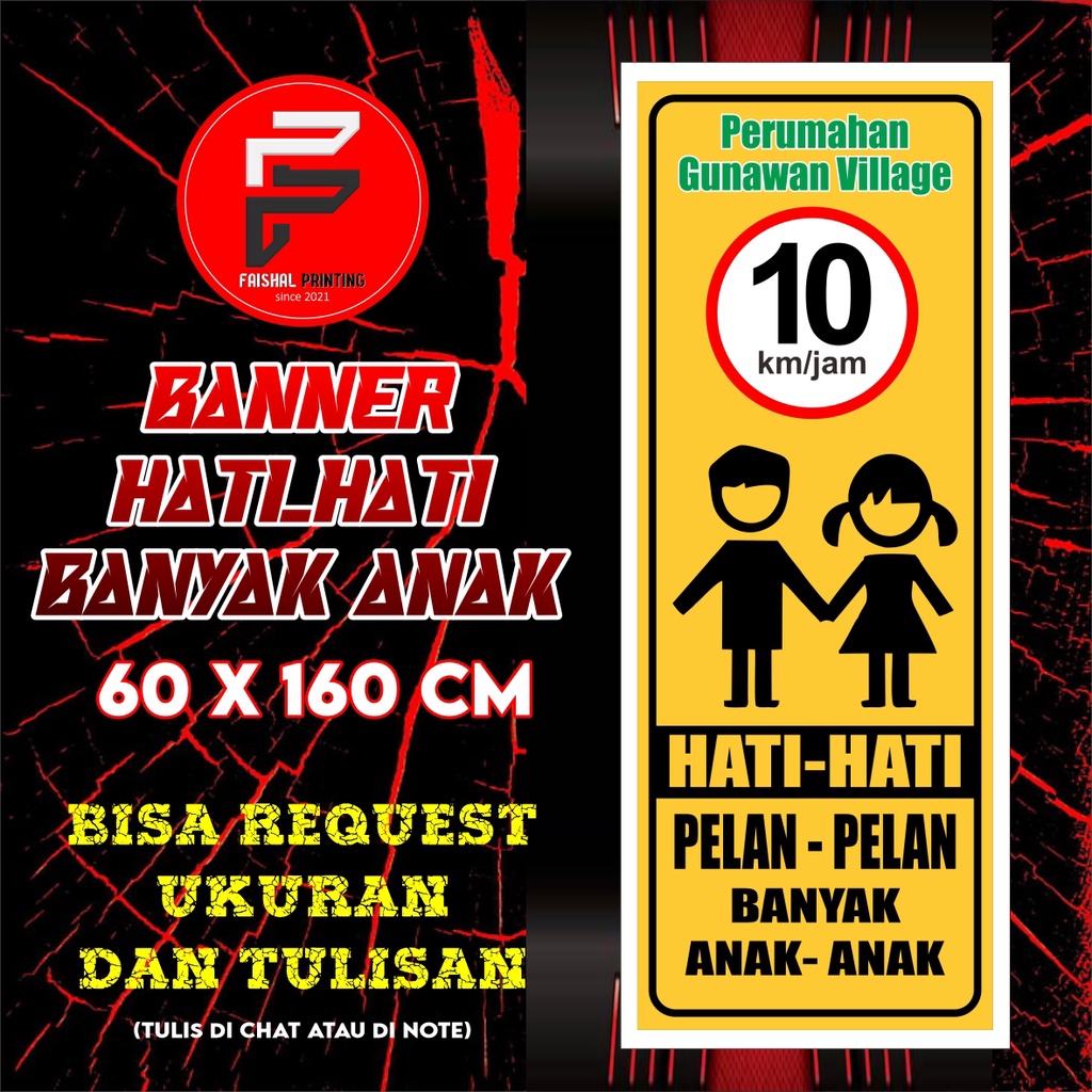 Jual Banner Hati-hati Banyak Anak-anak / Spanduk Peringatan Banyak Anak ...