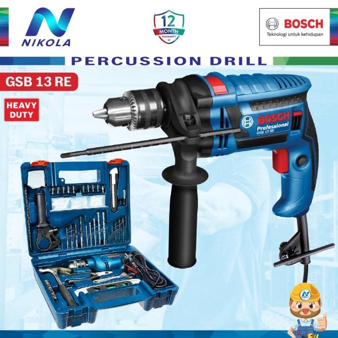 Jual GSB 13 RE BOSCH IMPACT DRILL BOR BETON BOSCH GSB13RE + ACC ...