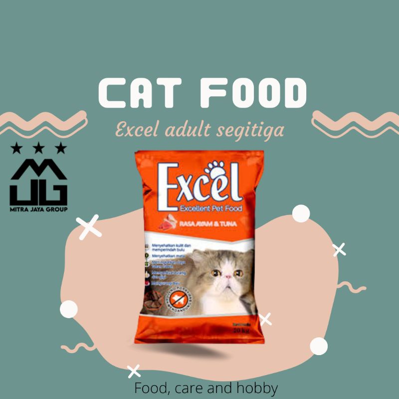 Jual Excel Pakan Kucing Warna Kuning Karakter Segitiga 500 gr | Shopee ...