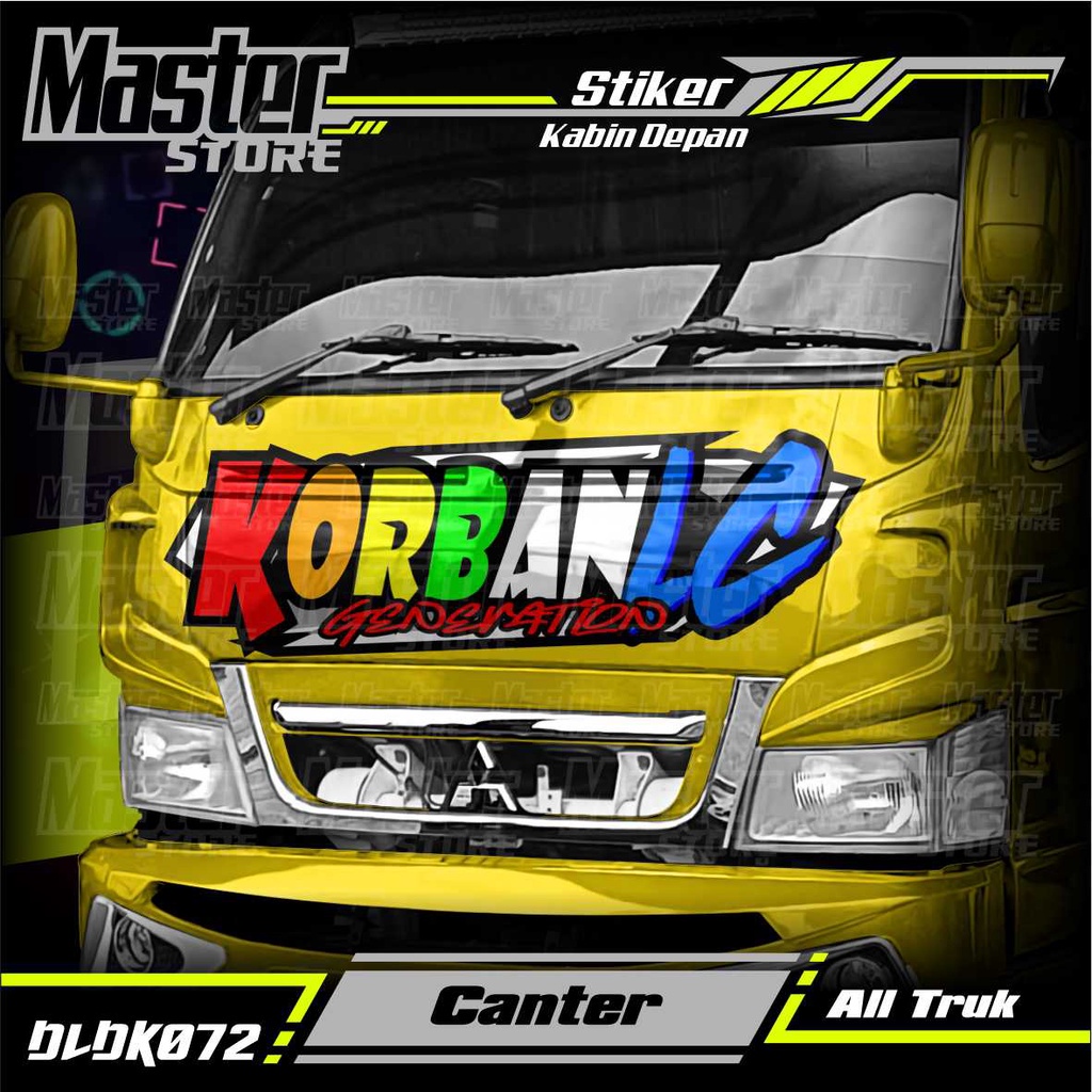 Jual Stiker Decal Kabin Depan KORBAN LC Full Laminasi Anti Gores, Anti