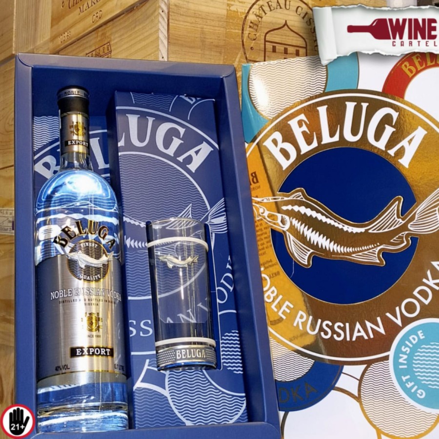 Jual VODKA Beluga Vodka Gift Box With Glass 700ml | Shopee Indonesia