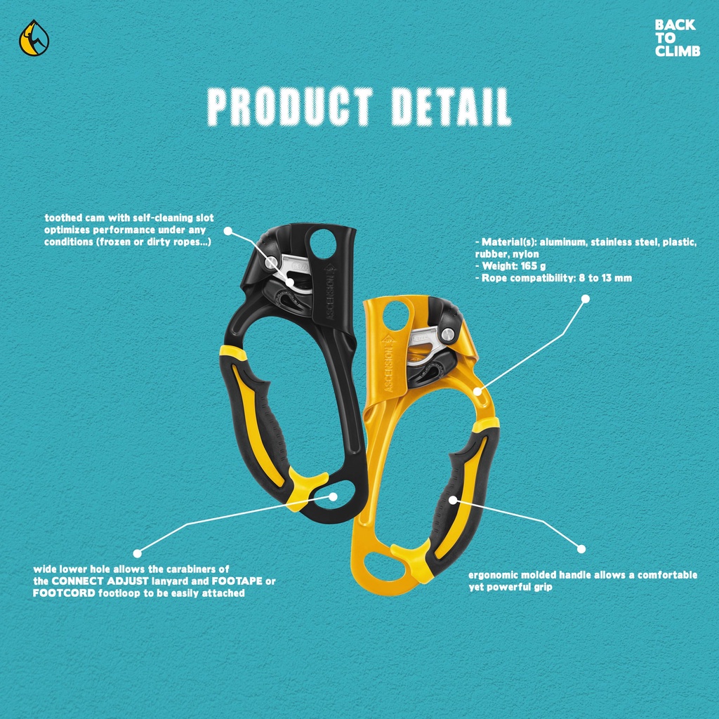 Jual PETZL ASCENSION Right / Left Original – Hand Ascender Jumar Rope ...