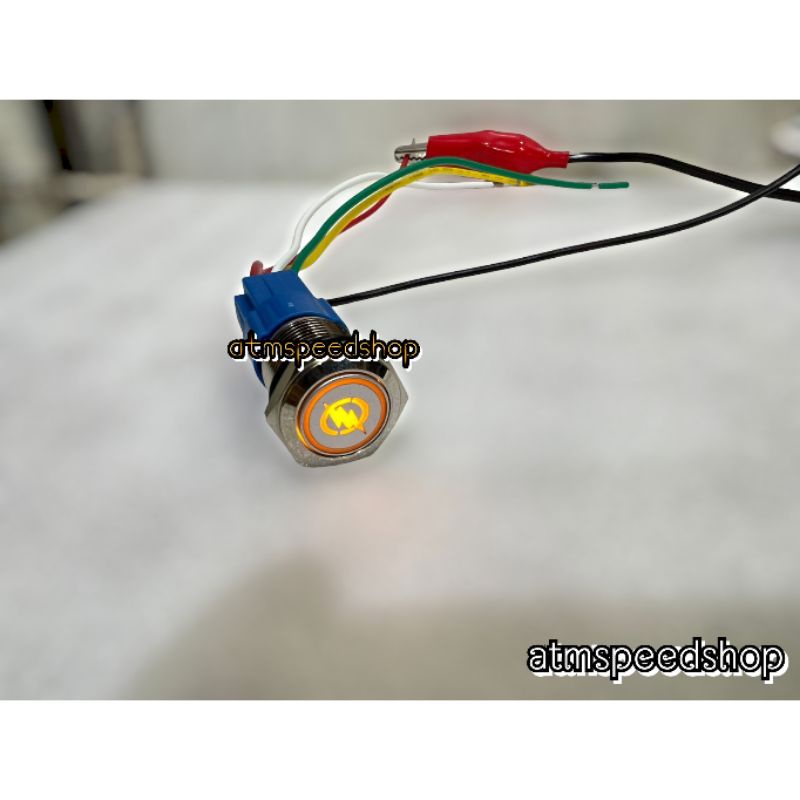 Jual Saklar LED Stainless Tombol On Off Push Button Metal Plus Soket ...