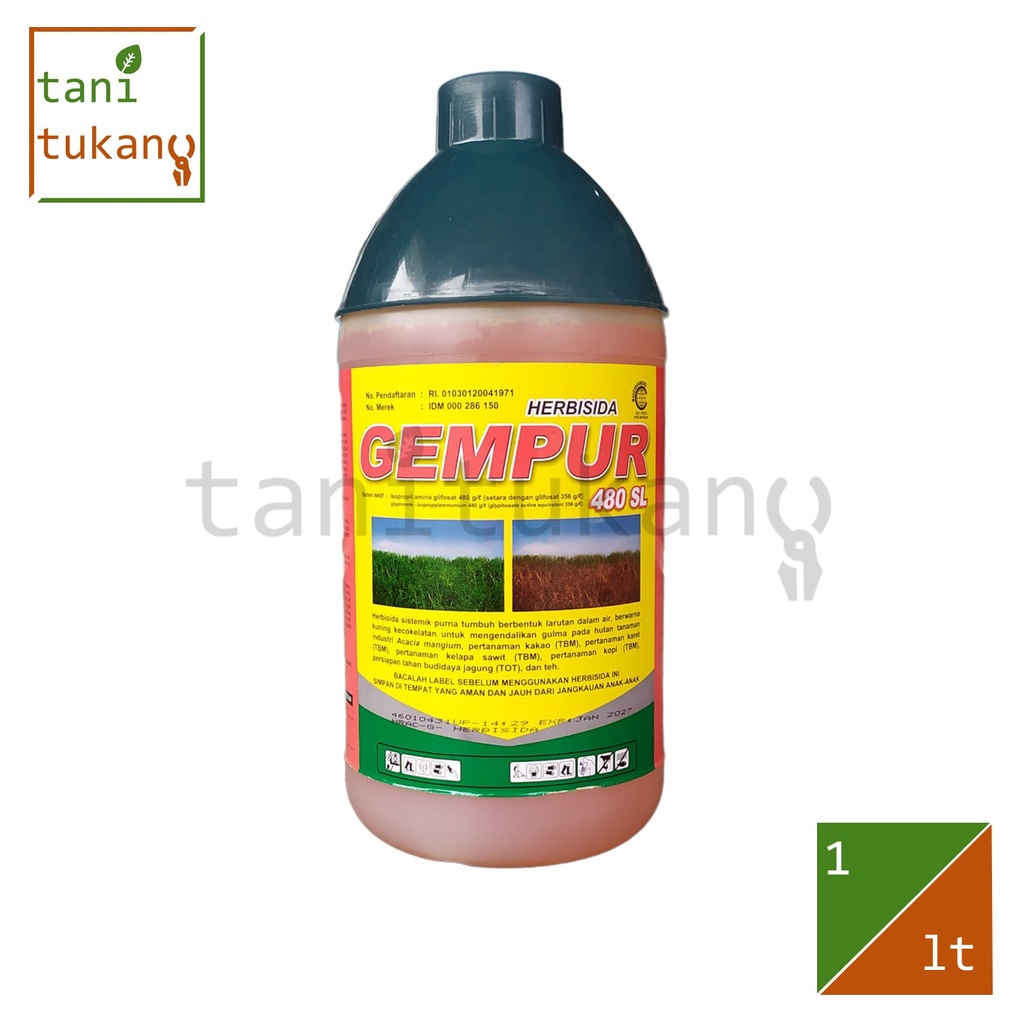 Jual Gempur 480 Sl Herbisida Obat Pembasmi Rumput Sistemik 1 Liter