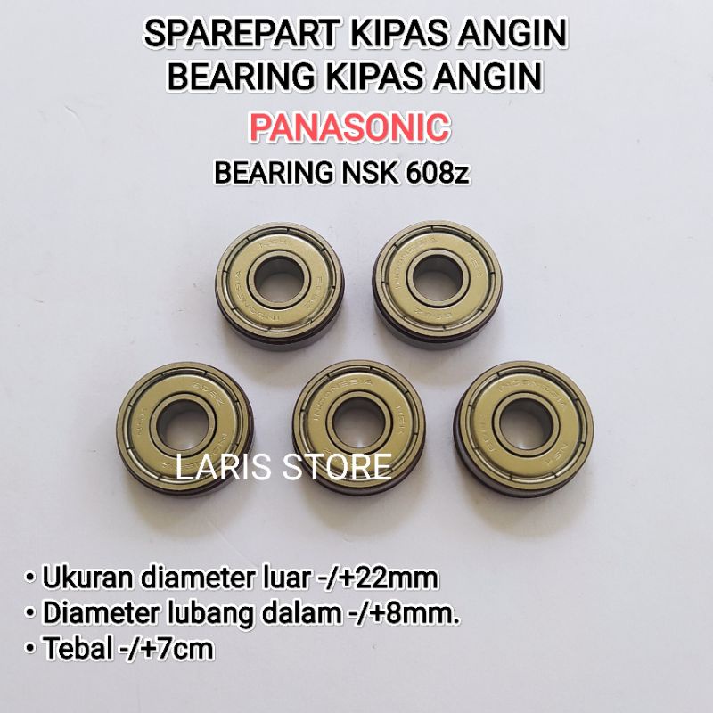 Jual BEARING NSK 608z ORIGINAL KIPAS ANGIN PANASONIC LUBANG AS 8MM ...