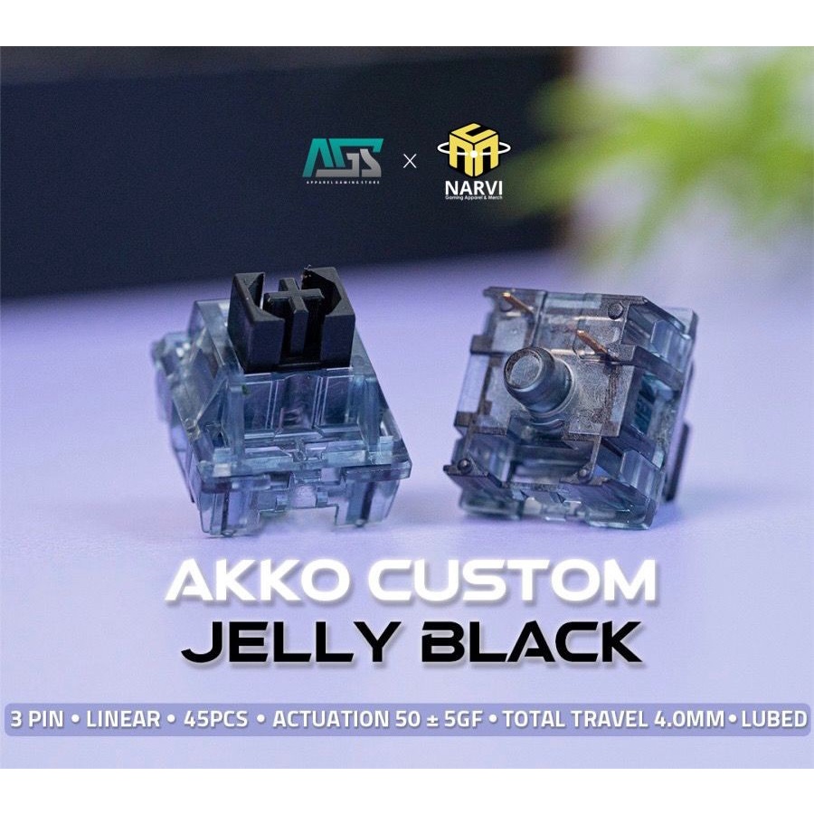 Jual AKKO CS Jelly Black Switch 3 pin (Lubed) Gaming Switch Shopee