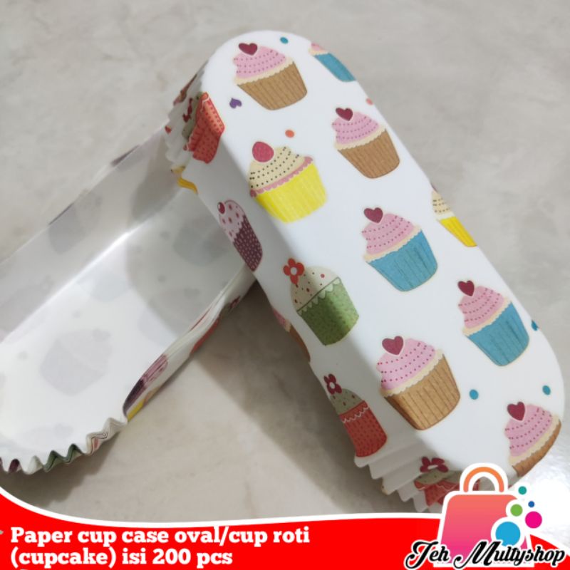 Jual Paper cup case laminasi oval/ cup roti (cupcake) isi 200 pcs ...