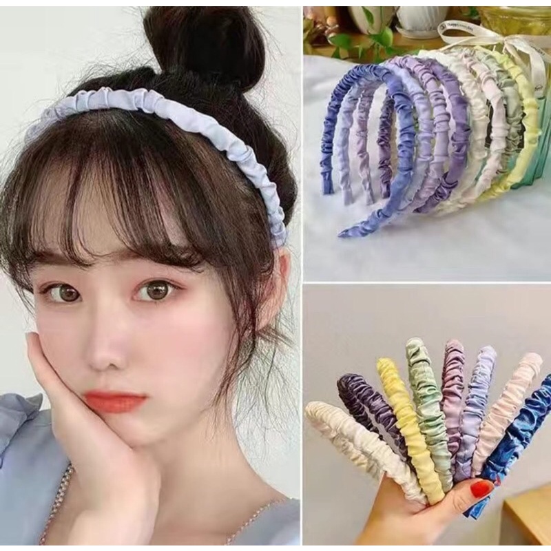 Jual Bando Srunchie Korea Bando Kerut Kain Satin Shopee Indonesia 