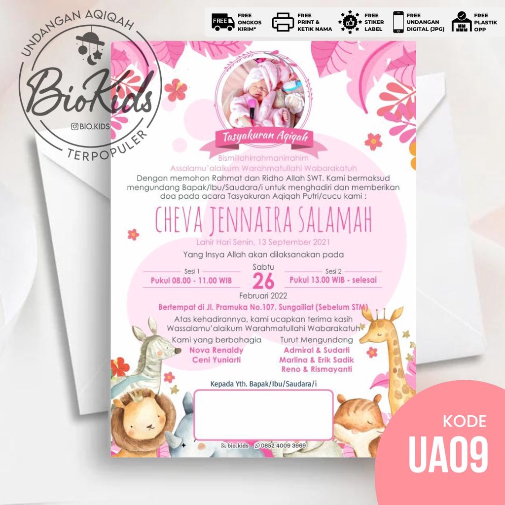 Jual [18 Desain] Undangan Aqiqah, Syukuran, Selapan, Tasyakuran