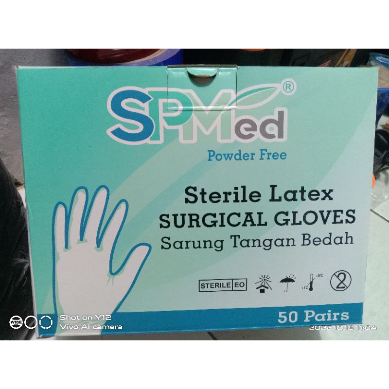 Jual SpMed powder free surgical glovees sterile latex sarung tangan ...