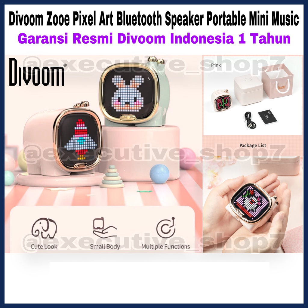 Jual Divoom Zooe Pixel Art Bluetooth Speaker Portable Mini Music ...