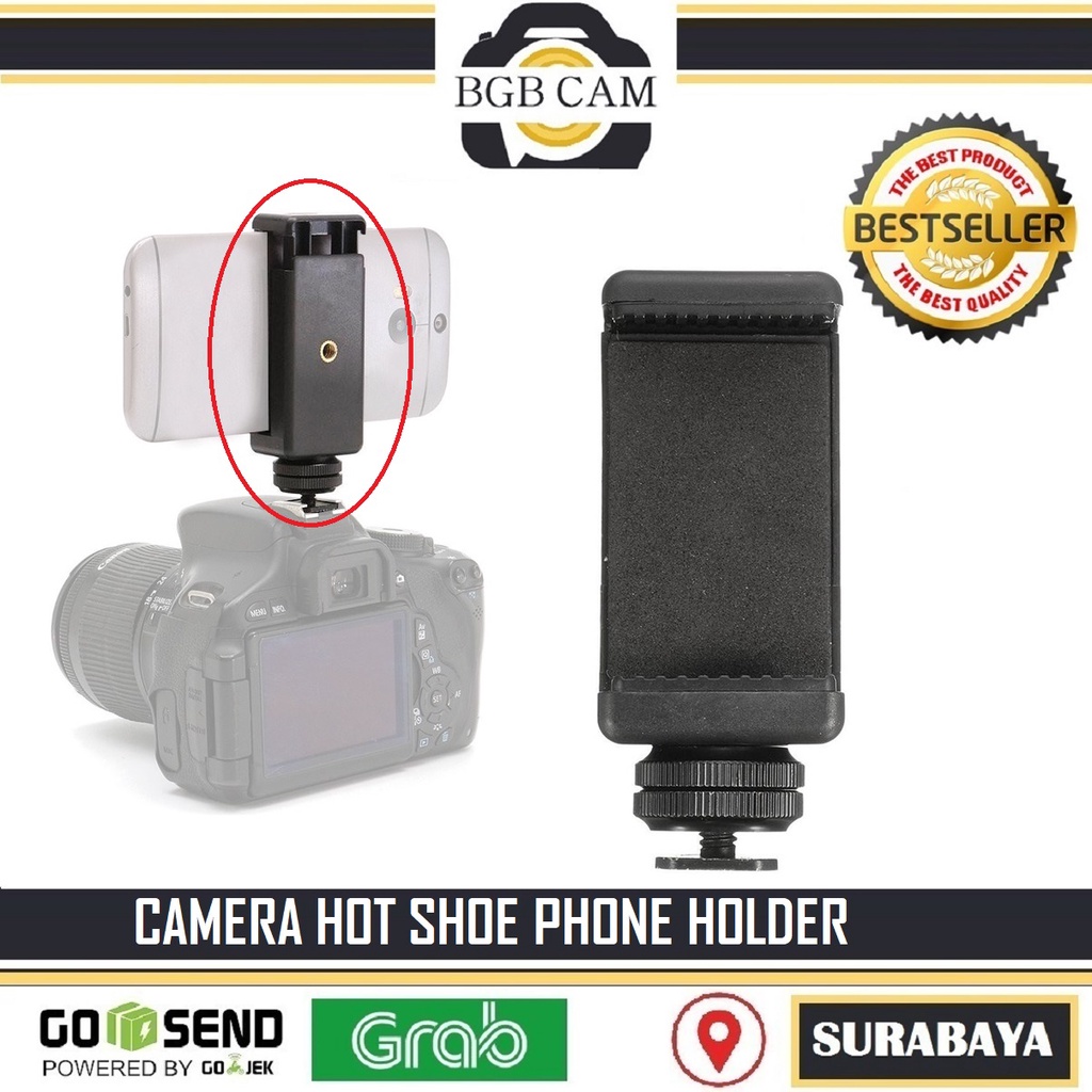 Jual Hot Shoe Phone Holder Holder HP untuk Flash Hot Shoe Kamera