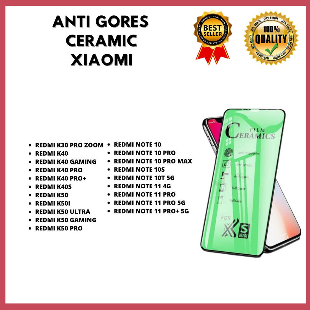 Jual TG CERAMIC / ANTI PECAH - XIAOMI REDMI K30 PRO ZOOM-K40-K40 GAMING ...