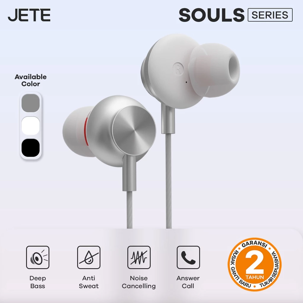 Headset Earphone Stereo JETE Souls - Garansi 2 Tahun