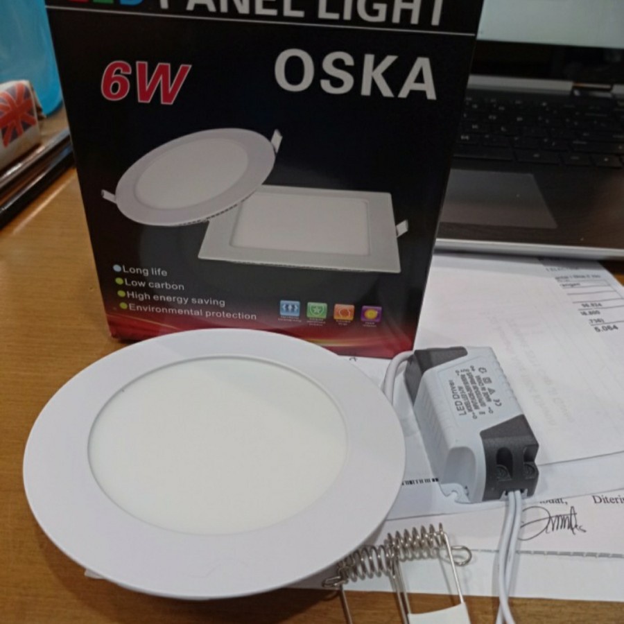 Jual led panel bulat oska 6watt original - Putih | Shopee Indonesia