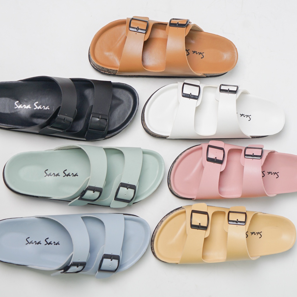 Jual Sara Sara Yuk Sandal Wanita Slop Casual Model Birken Sol Puyuh Sarasara Jinny Sendal 