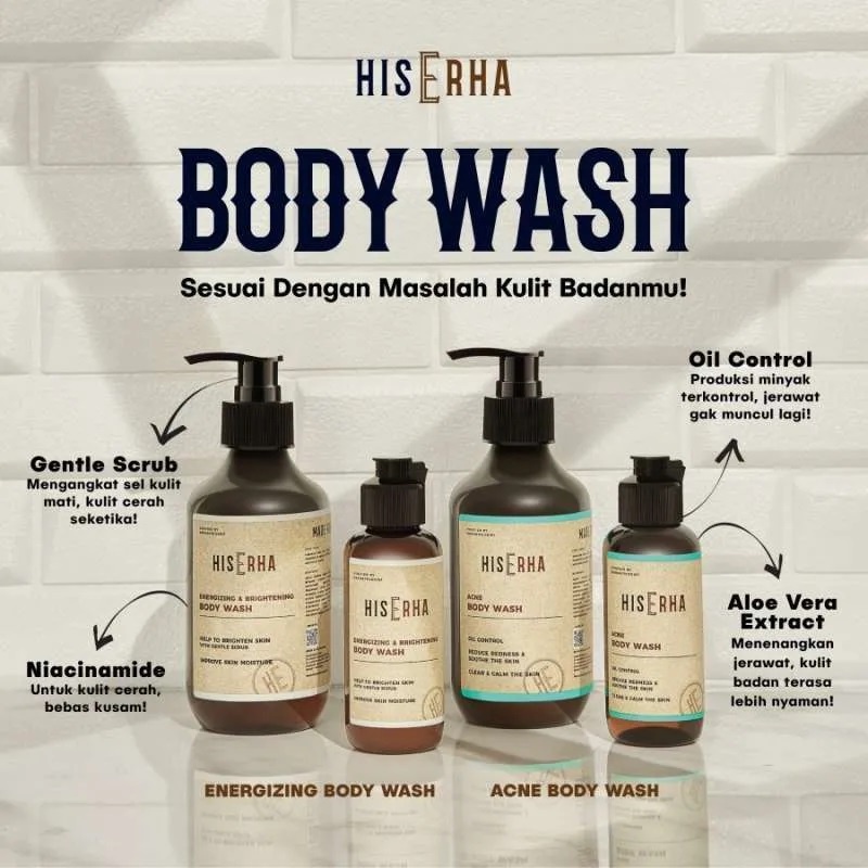 Jual HIS ERHA / HISERHA Body Wash / Acne Body Wash / Energizing