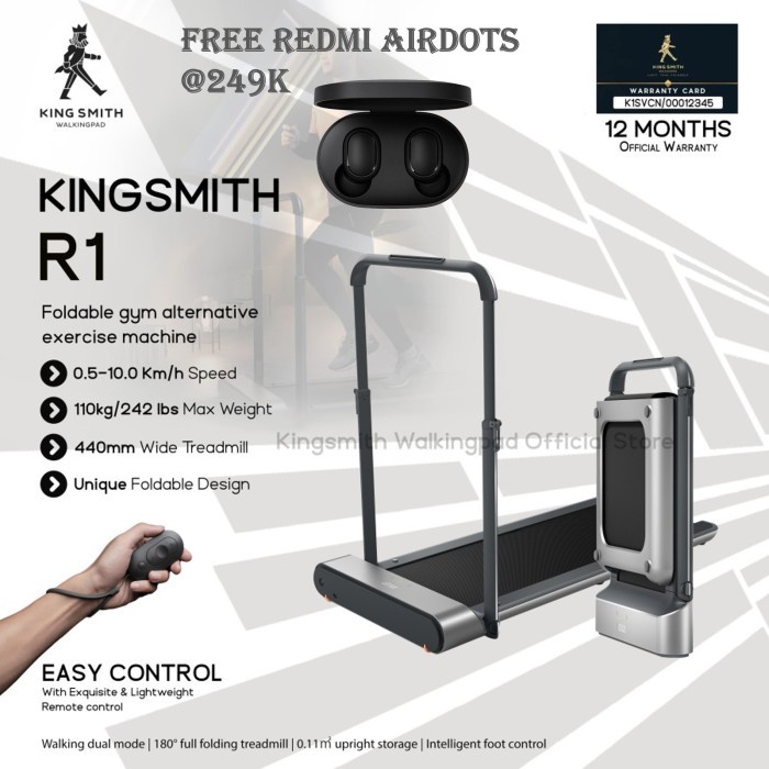 Jual Tramp Kingsmith Walking Pad R1 Pro 2 In 1 Foldable Treadmill ...
