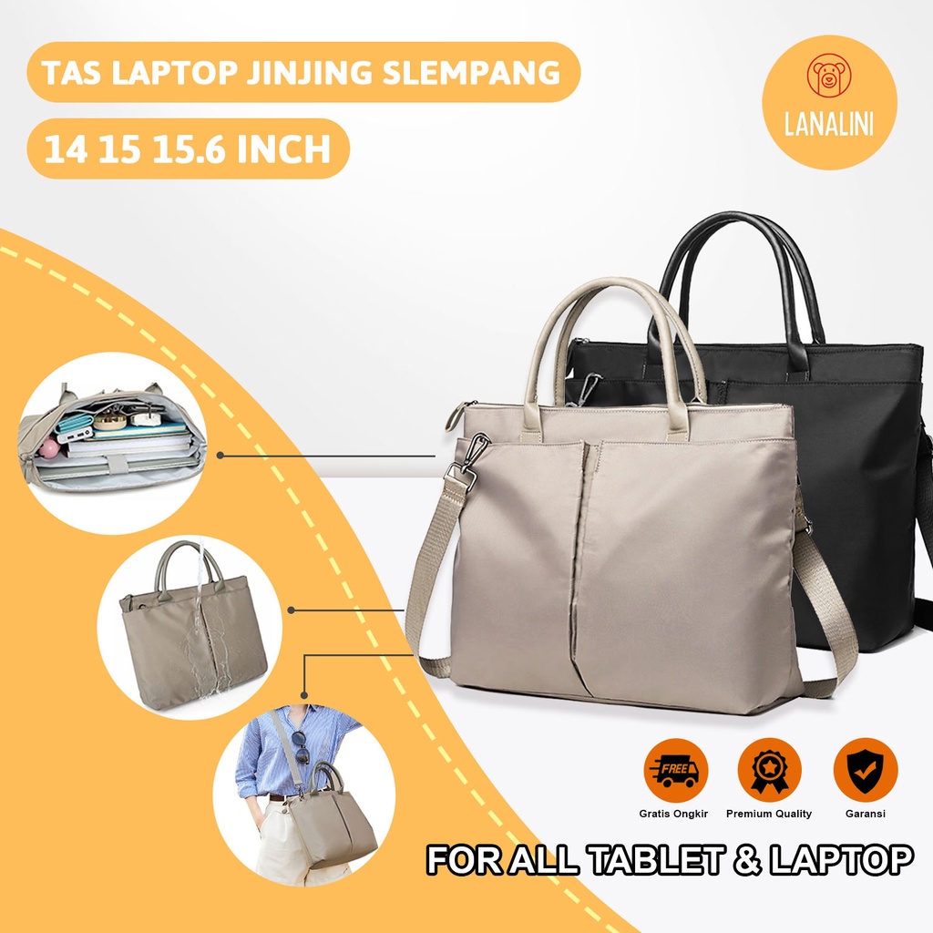 Tas Laptop Jinjing Portable Waterproof 13 14 15 16 17 Inch Banyak Ruang  Baona