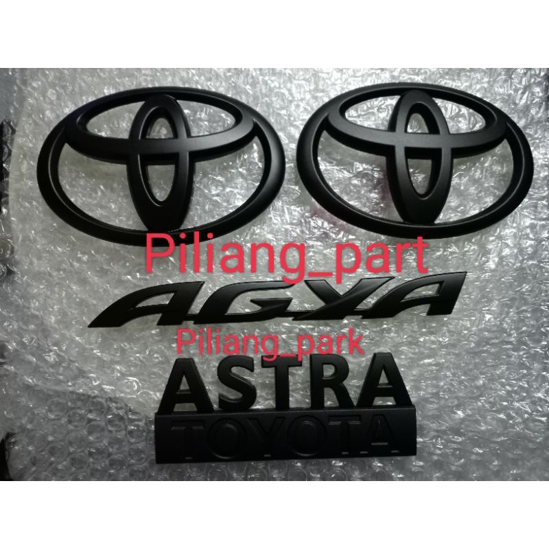 Jual Emblem Logo Tulisan Agya Set Komplit Original Hitam Doff Shopee Indonesia