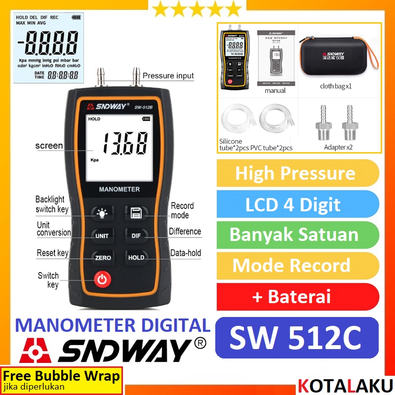 Jual Sndway Digital Manometer Digital Pressure Gauge Alat Ukur Pengukur