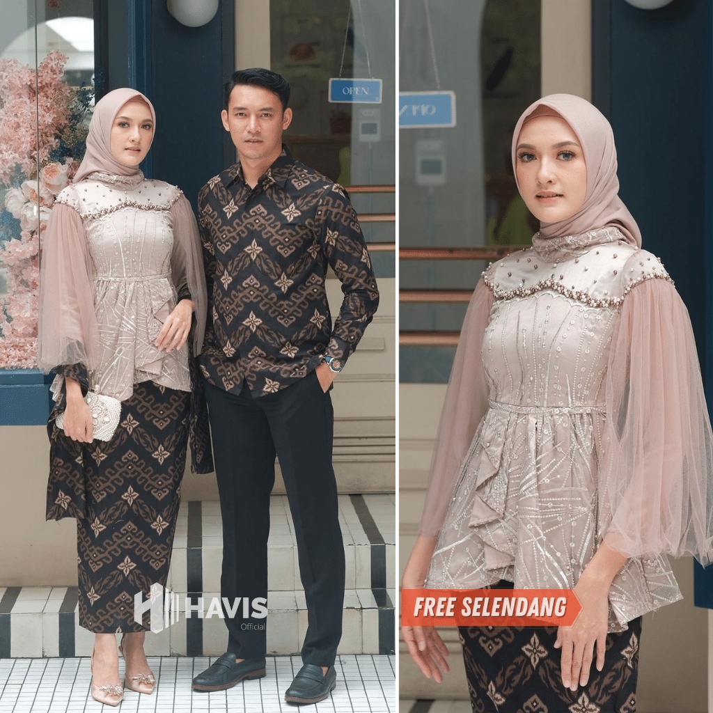 Jual Kebaya Couple Modern Kebaya Wisuda Lamaran Baju Tunangan Batik Brukat Terbaru Baju Couple