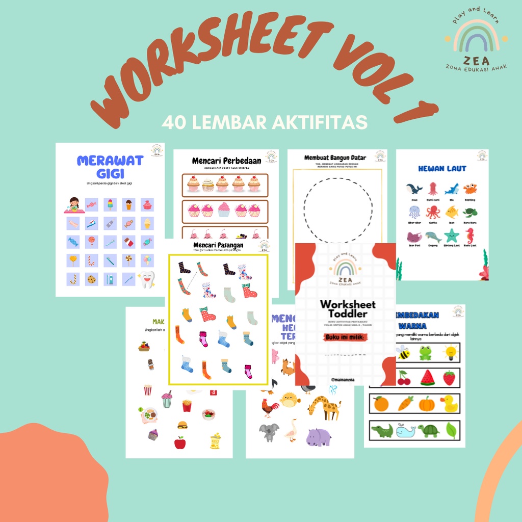Jual Mainanzea-Activity Worksheet-Lembar Kerja Belajar Anak-Buku ...