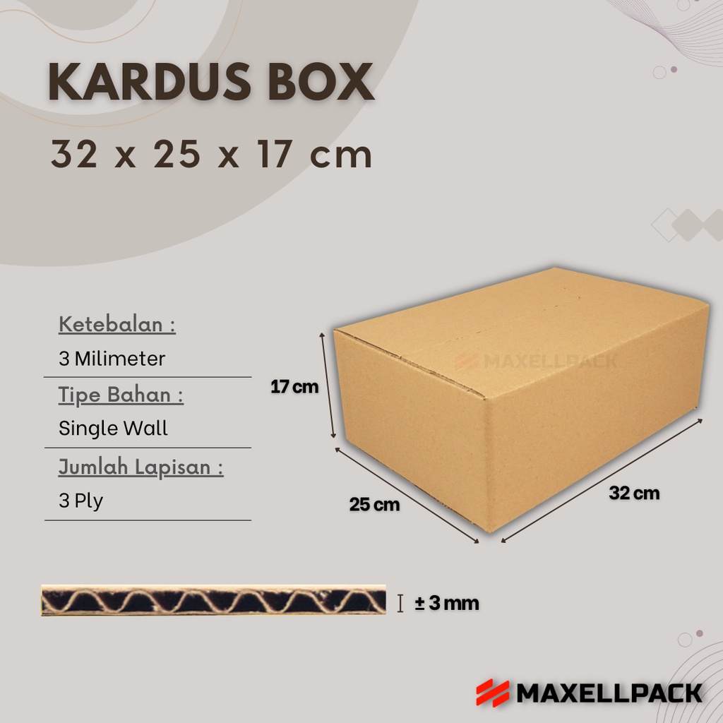 Jual Kardus Karton Box 32x25x17 CM Dus Packing Packaging Polos | Shopee ...