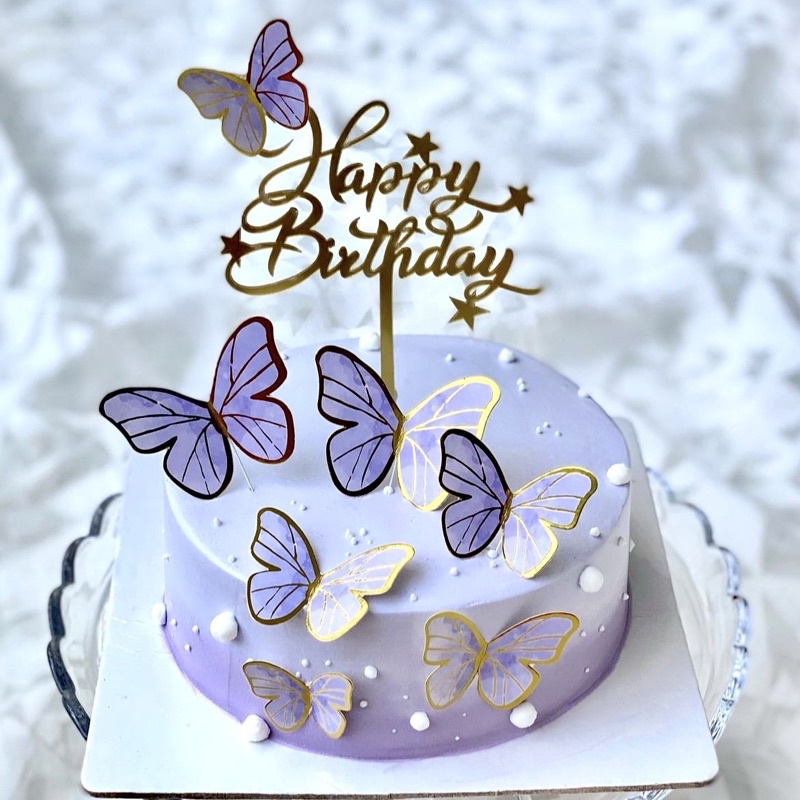 Jual Topper Kue 11 pcs Hiasan Kupu-Kupu Bronzing Butterfly / Dekorasi