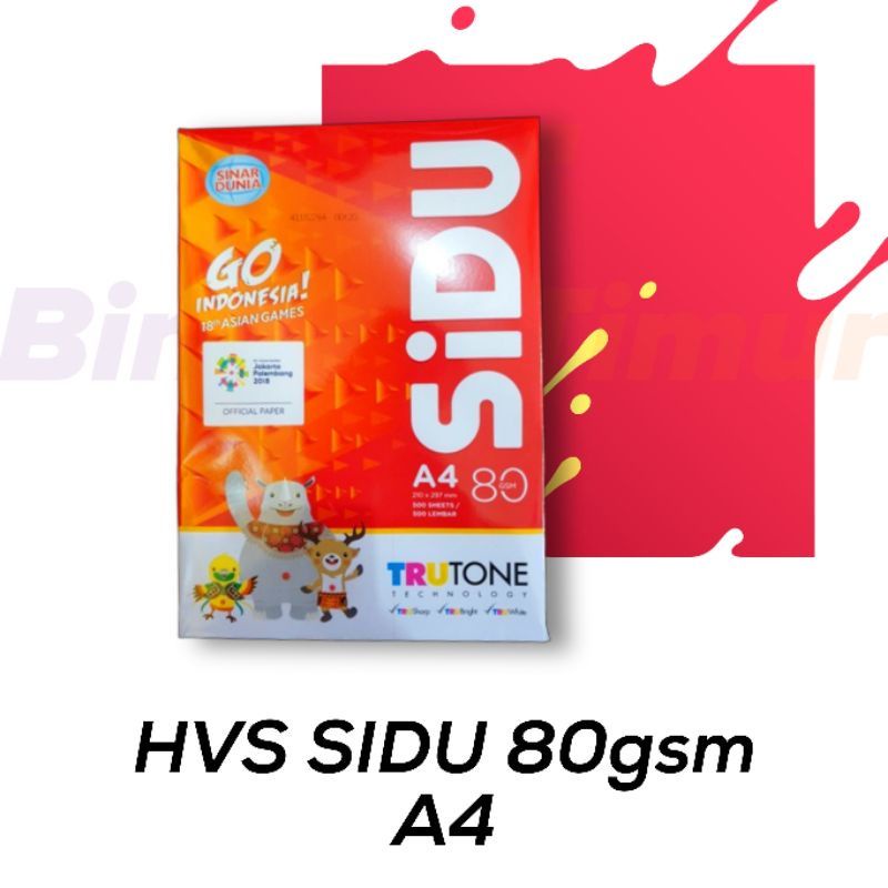 Jual Kertas HVS 80 Gram SIDU A4 (1 BOX / 5 RIM) - PENGIRIMAN INSTANT ...