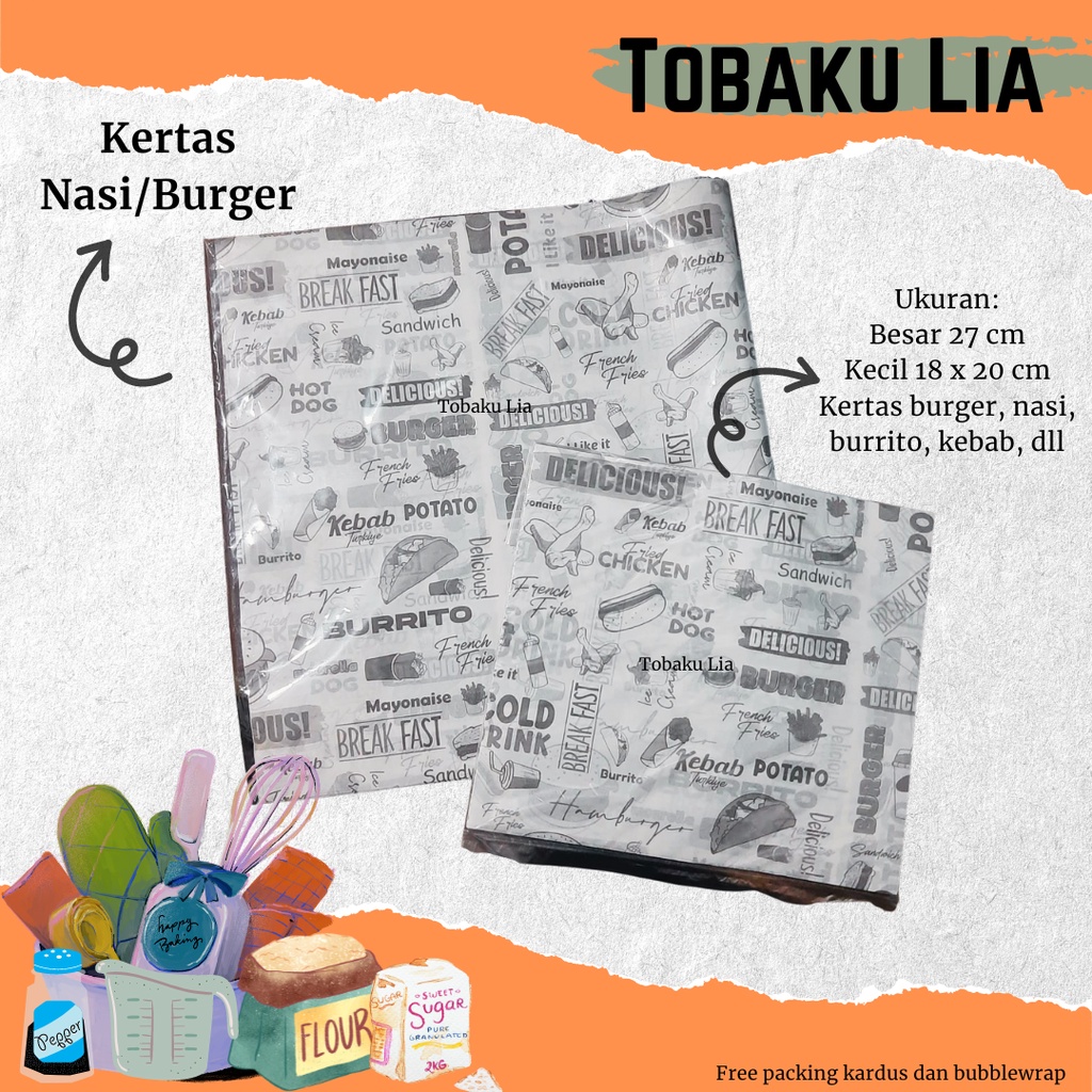 Jual Kertas Nasi Burger Rice Paper Motif Burito Isi Lbr Shopee