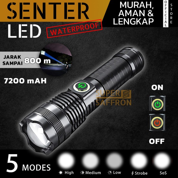 Jual SENTER LED ZOOM SUPER BRIGHT DENGAN KAPASITAS BATERAI TAHAN LAMA ...