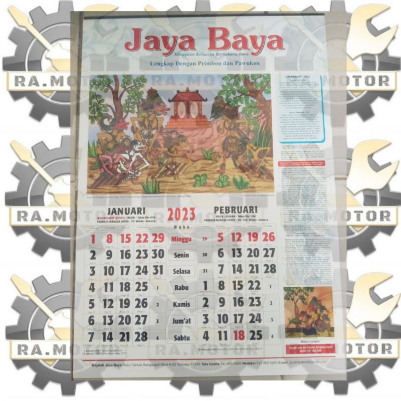 Jual Baca Deskripsi Kalender Tanggalan Jayabaya 2023 Ready Shopee Indonesia 5613