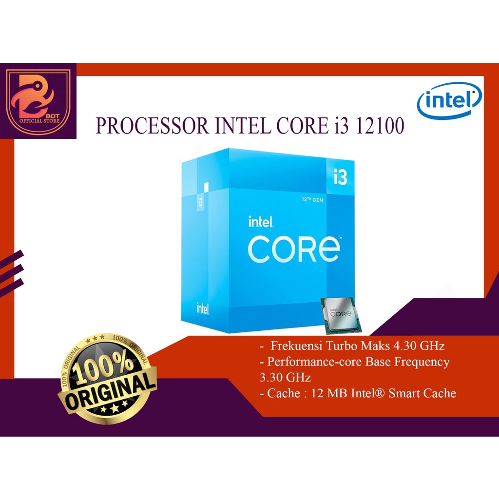 Jual Intel Processor Core i3 12100 - LGA1700 Original Garansi Resmi ...