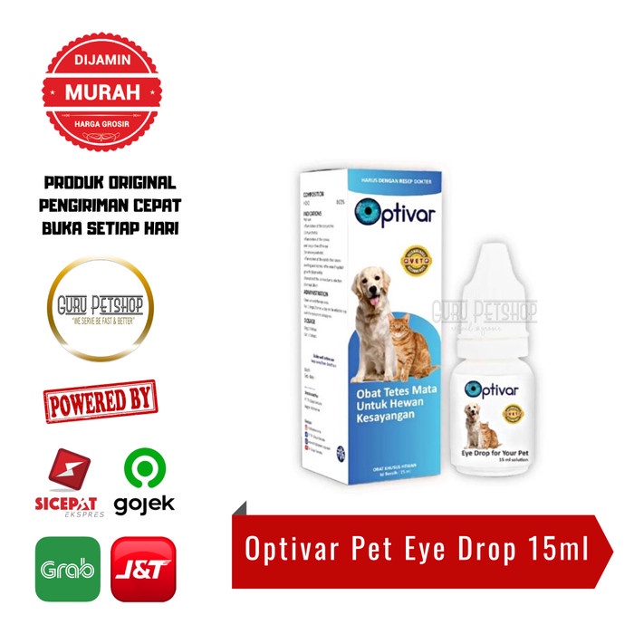 Jual Obat Tetes Mata Hewan Optivar 15ml Vet Recomendeed Optivar Eye ...