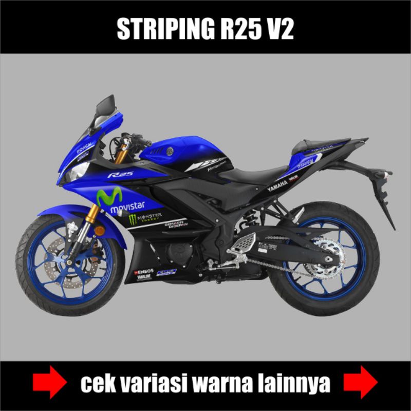 Jual STRIPING YAMAHA YZF R25 V2 EDISI MOVISTAR / DECAL STIKER SEMI FULL ...