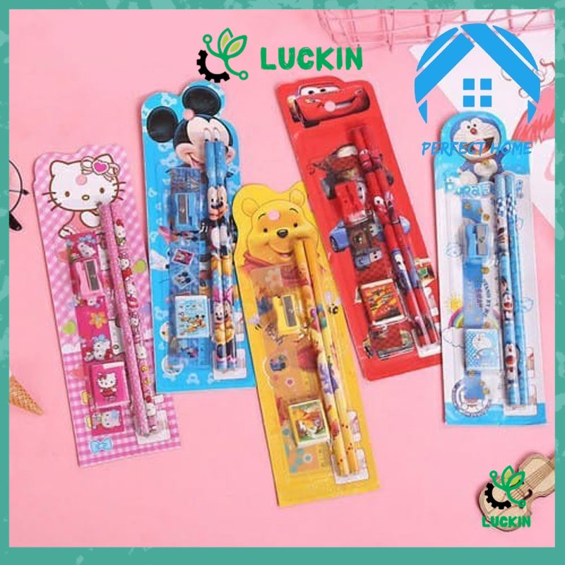 Jual Luckin Alat Tulis Set Stationary Set study set Sekolah 5 in 1 ...