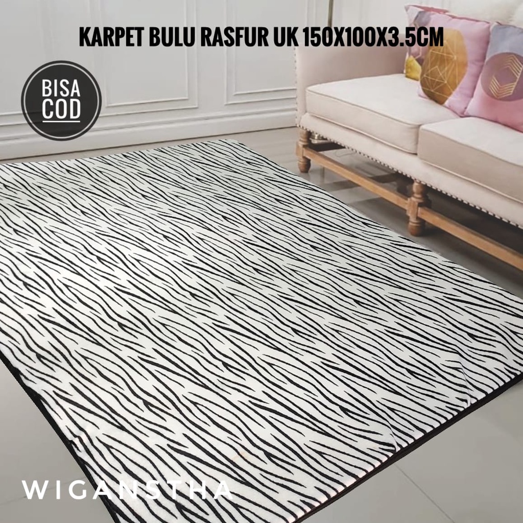 Jual Karpet bulu Rasfur motif velboa lembut Panjang 150cm Lebar 100cm ...