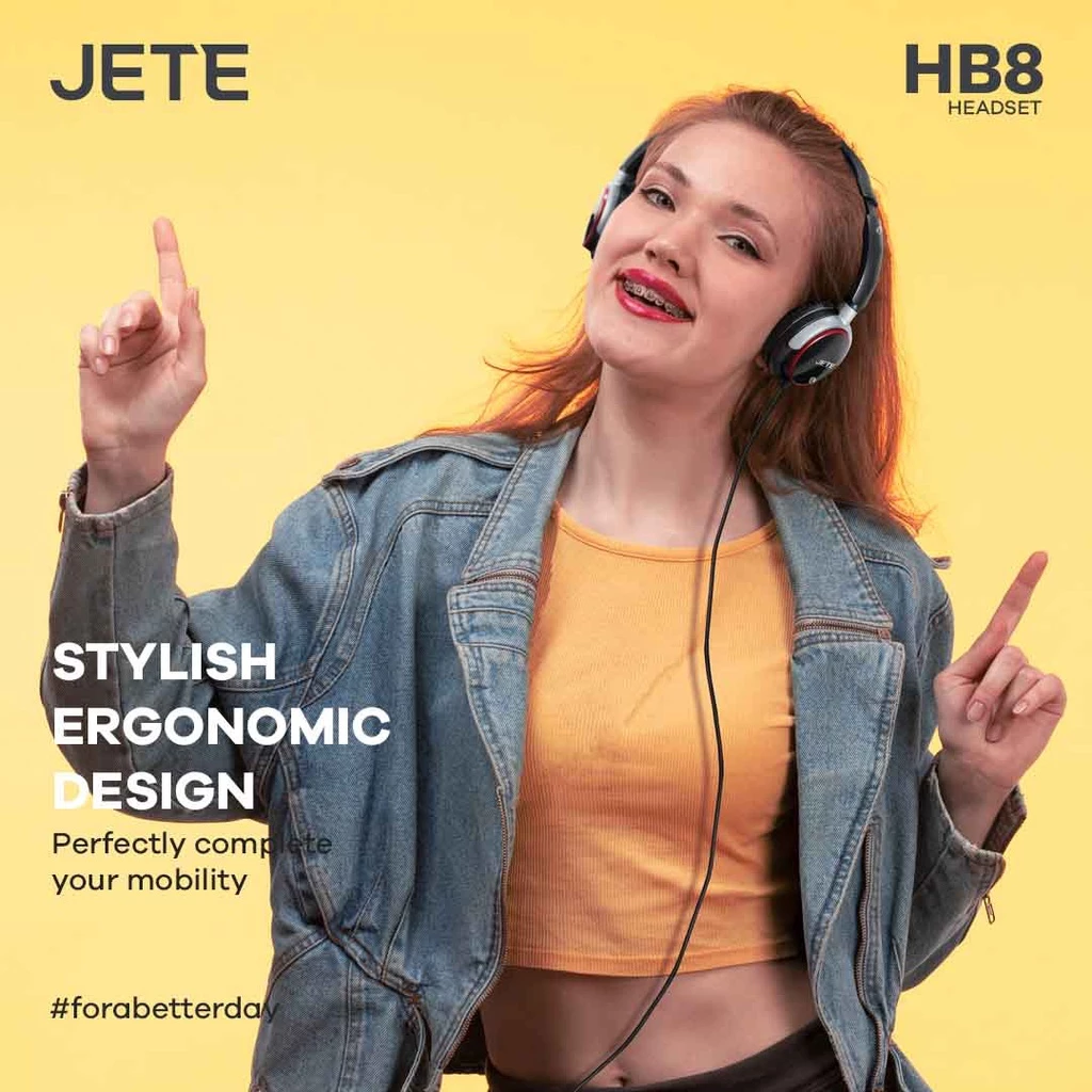 Headset Headphone Kabel JETE HB8 FREE JETE Mouspad 2 - Garansi 2 Tahun