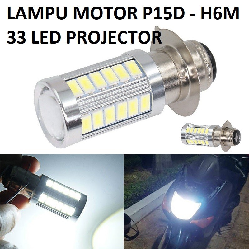 Jual Lampu Utama Motor Headlamp Bebek MATIC H6 P15D AC DC 33 SMD LED