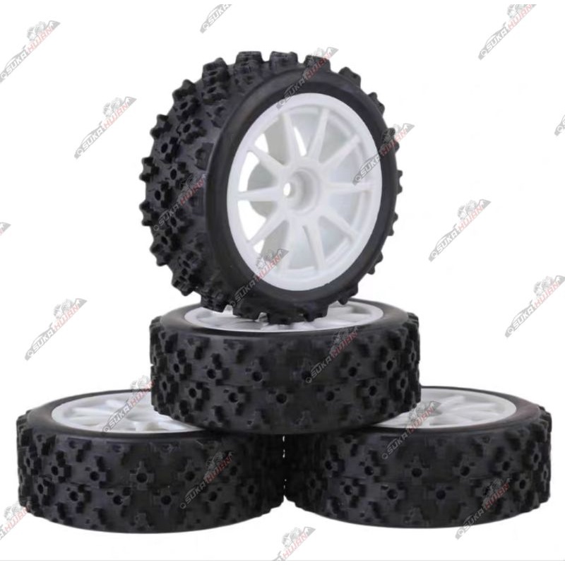 Jual 1pcs 1/10 Rally Tire + Wheels Offroad Ban LC Racing PTG ZD HSP ...