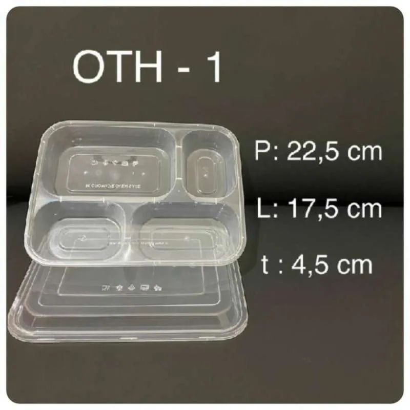 Jual Thinwall Bento OTH 1 - Food Container Sekat 4 Microwave Safe ...